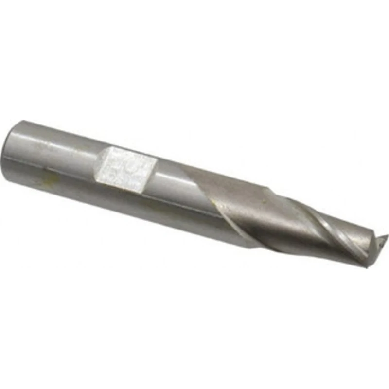 Value Collection 8mm, 9/16 LOC, 3/8 Shank Diam, 2-5/16 OAL, 2 Flute, High Speed Steel Square End Mill Single End, Unc...